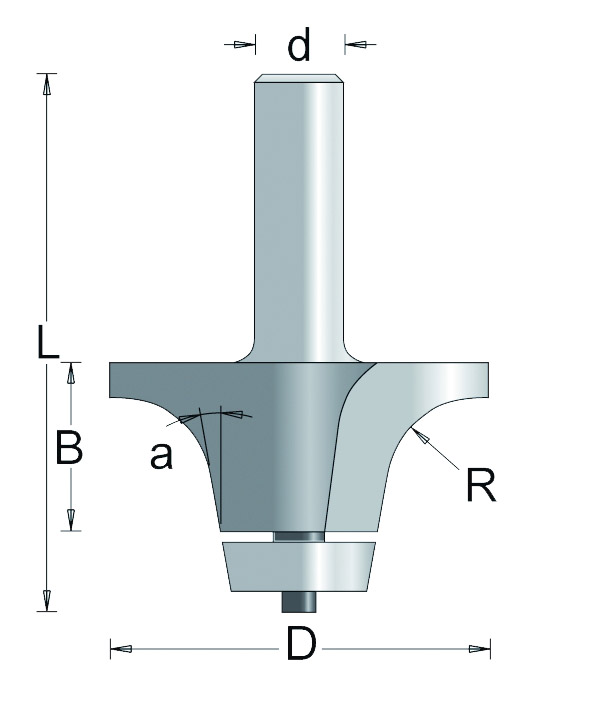 398-12 HM Afrondfrees Corian 18° R=13